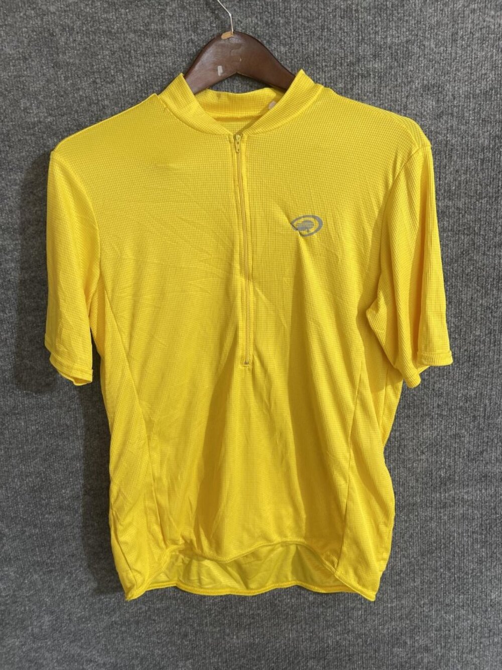 Bellwether Cycling Jersey Mens Large Yellow 1/4 Zip Short Sleeve Pockets Bike
